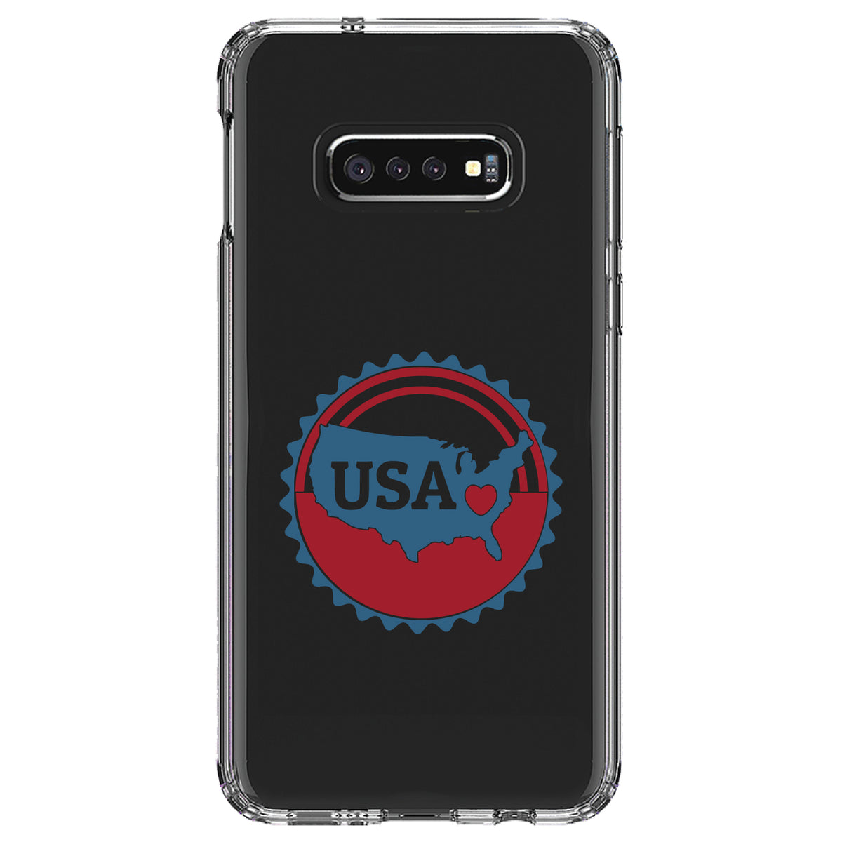 USA Heart Seal Red White & Blue Clear Shockproof iPhone Case, view 18