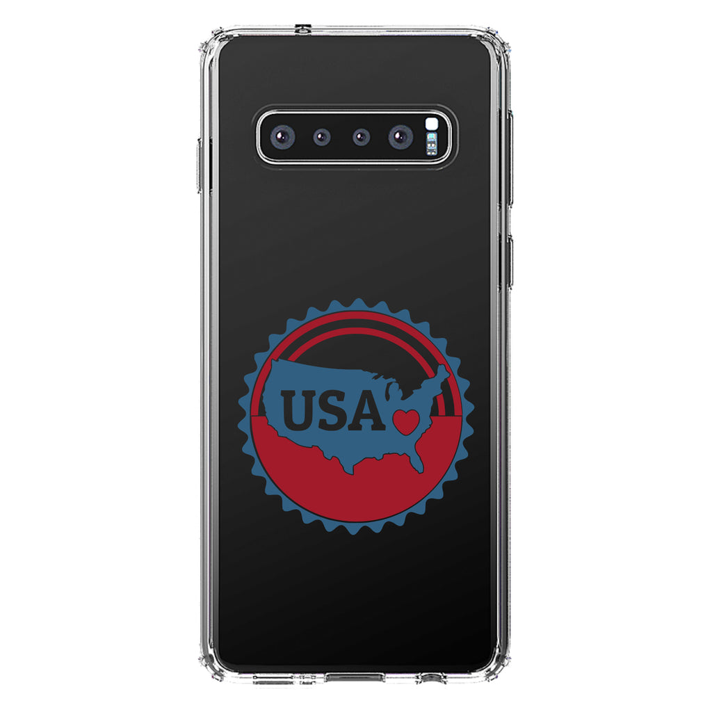 USA Heart Seal Red White & Blue Clear Shockproof iPhone Case, view 17