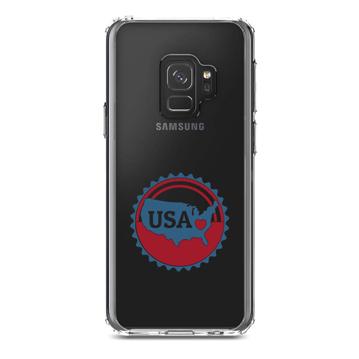 USA Heart Seal Red White & Blue Clear Shockproof iPhone Case, view 19