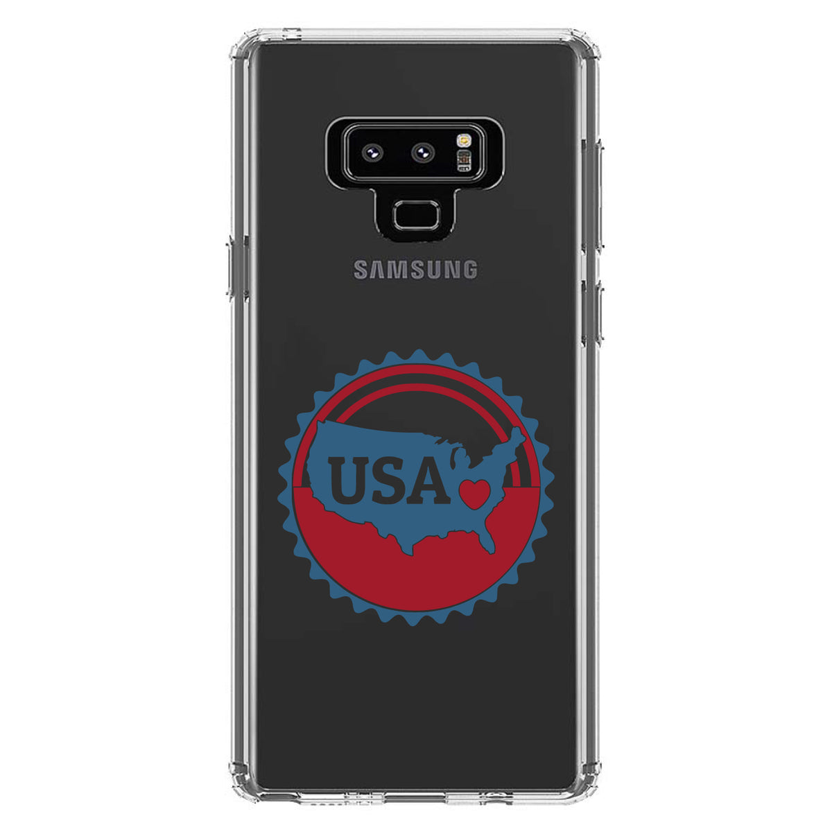 USA Heart Seal Red White & Blue Clear Shockproof iPhone Case, view 11