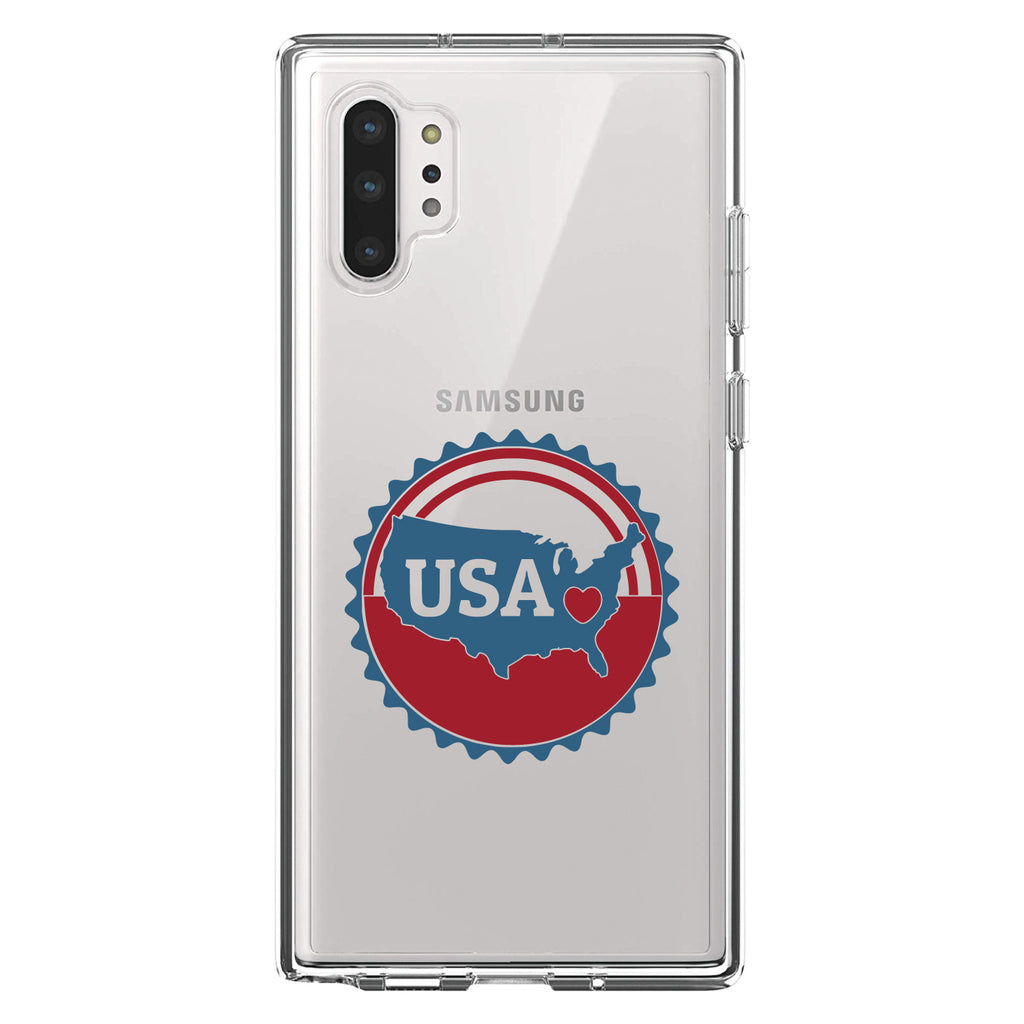 USA Heart Seal Red White & Blue Clear Shockproof iPhone Case, view 10