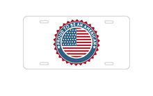 DistinctInk Custom Aluminum Decorative Vanity Front License Plate - USA Seal - Proud to be an American