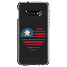 DistinctInk® Clear Shockproof Hybrid Case for Apple iPhone / Samsung Galaxy / Google Pixel - USA Heart Seal Single Start Flag