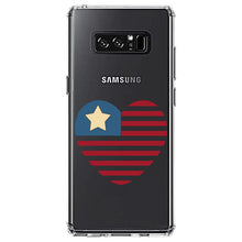 DistinctInk® Clear Shockproof Hybrid Case for Apple iPhone / Samsung Galaxy / Google Pixel - USA Heart Seal Single Start Flag
