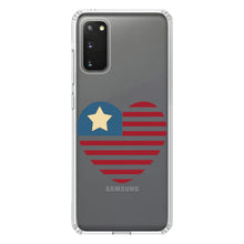 DistinctInk® Clear Shockproof Hybrid Case for Apple iPhone / Samsung Galaxy / Google Pixel - USA Heart Seal Single Start Flag