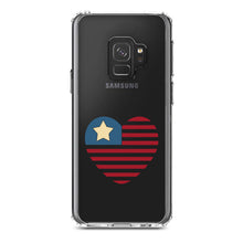 DistinctInk® Clear Shockproof Hybrid Case for Apple iPhone / Samsung Galaxy / Google Pixel - USA Heart Seal Single Start Flag