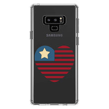 DistinctInk® Clear Shockproof Hybrid Case for Apple iPhone / Samsung Galaxy / Google Pixel - USA Heart Seal Single Start Flag