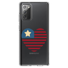 DistinctInk® Clear Shockproof Hybrid Case for Apple iPhone / Samsung Galaxy / Google Pixel - USA Heart Seal Single Start Flag
