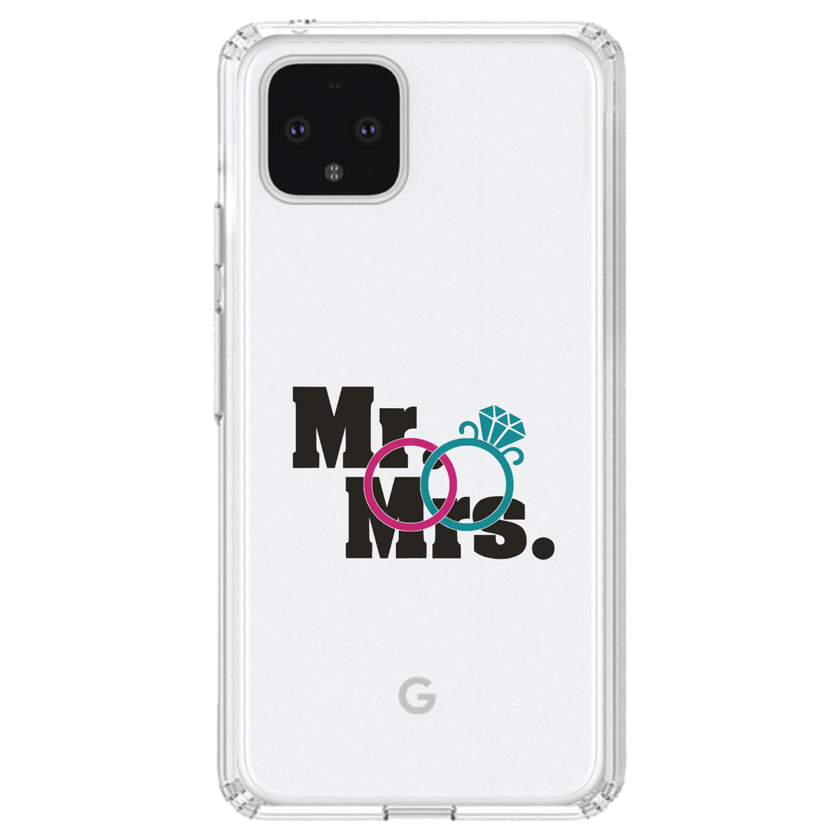 Mr. & Mrs. Wedding Rings Clear Shockproof iPhone Case, view 23