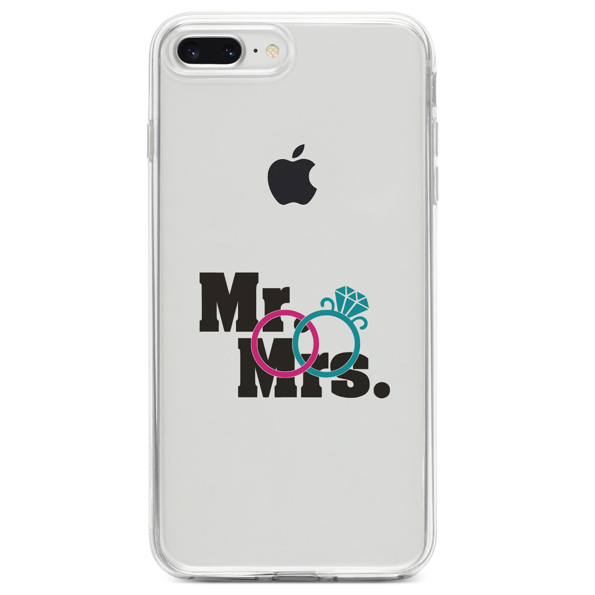 Mr. & Mrs. Wedding Rings Clear Shockproof iPhone Case, view 6