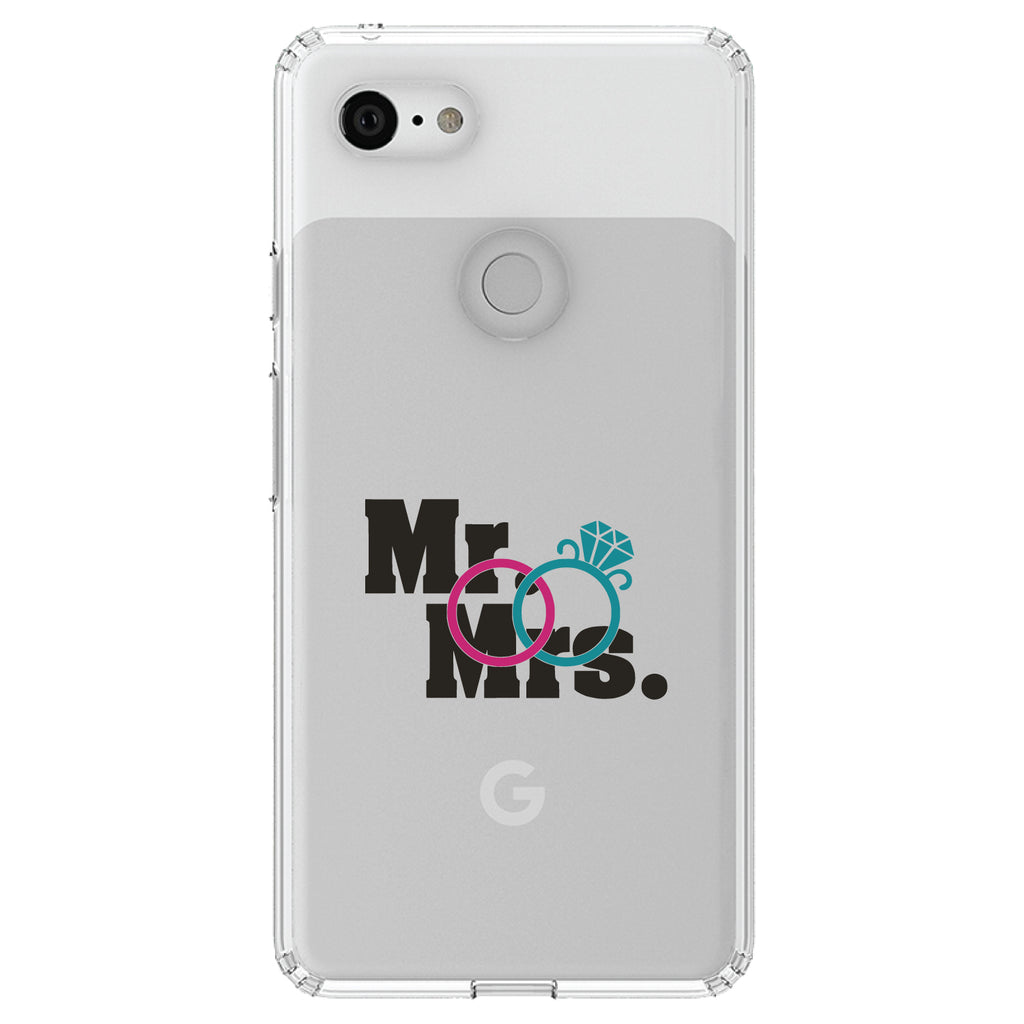 Mr. & Mrs. Wedding Rings Clear Shockproof iPhone Case, view 22