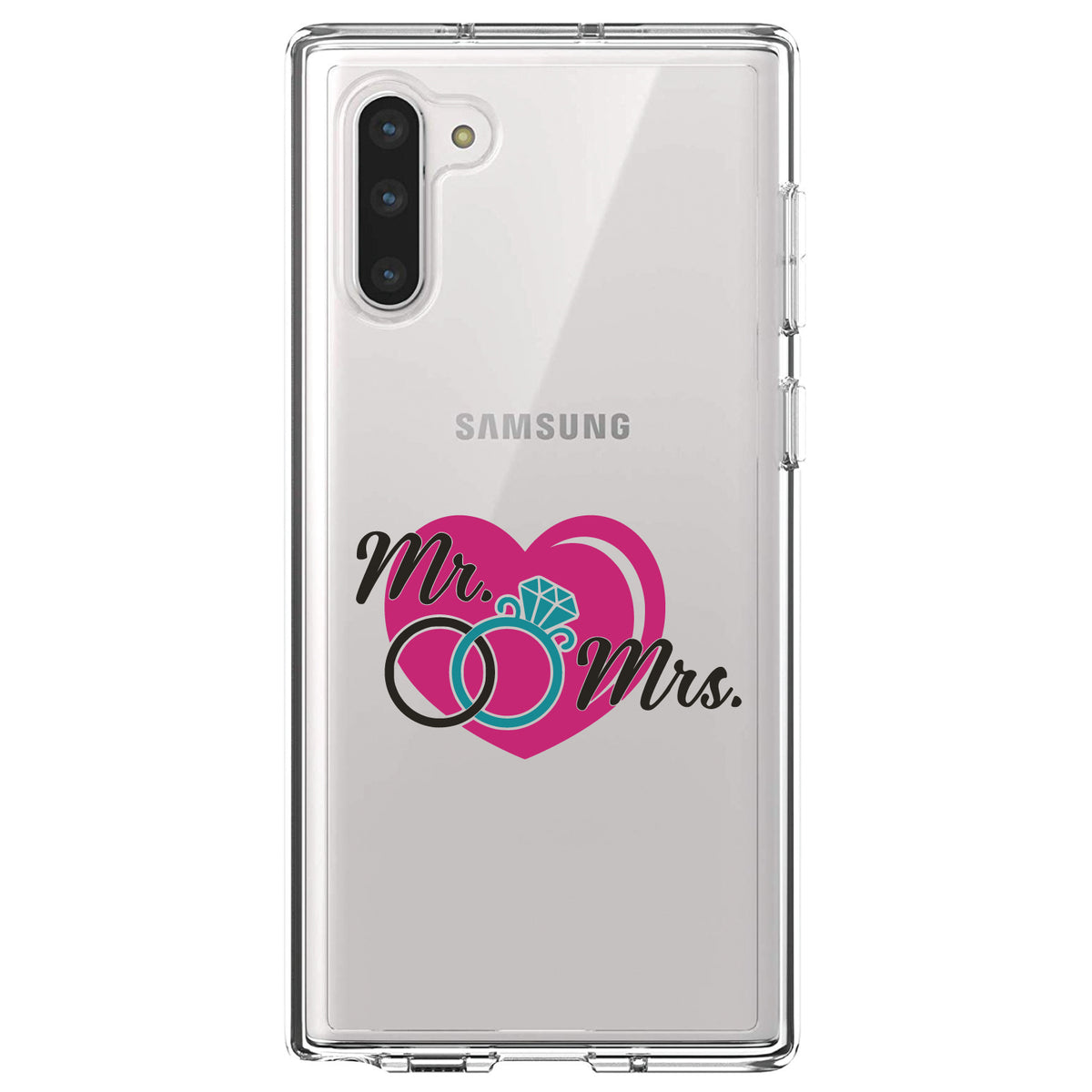 Mr. & Mrs. Wedding Rings Heart Clear Shockproof iPhone Case, view 9
