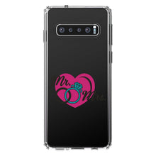 DistinctInk® Clear Shockproof Hybrid Case for Apple iPhone / Samsung Galaxy / Google Pixel - Mr. & Mrs. Wedding Rings Heart