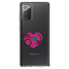 DistinctInk® Clear Shockproof Hybrid Case for Apple iPhone / Samsung Galaxy / Google Pixel - Mr. & Mrs. Wedding Rings Heart