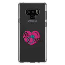 DistinctInk® Clear Shockproof Hybrid Case for Apple iPhone / Samsung Galaxy / Google Pixel - Mr. & Mrs. Wedding Rings Heart