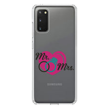 DistinctInk® Clear Shockproof Hybrid Case for Apple iPhone / Samsung Galaxy / Google Pixel - Mr. & Mrs. Wedding Rings Heart