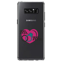 DistinctInk® Clear Shockproof Hybrid Case for Apple iPhone / Samsung Galaxy / Google Pixel - Mr. & Mrs. Wedding Rings Heart