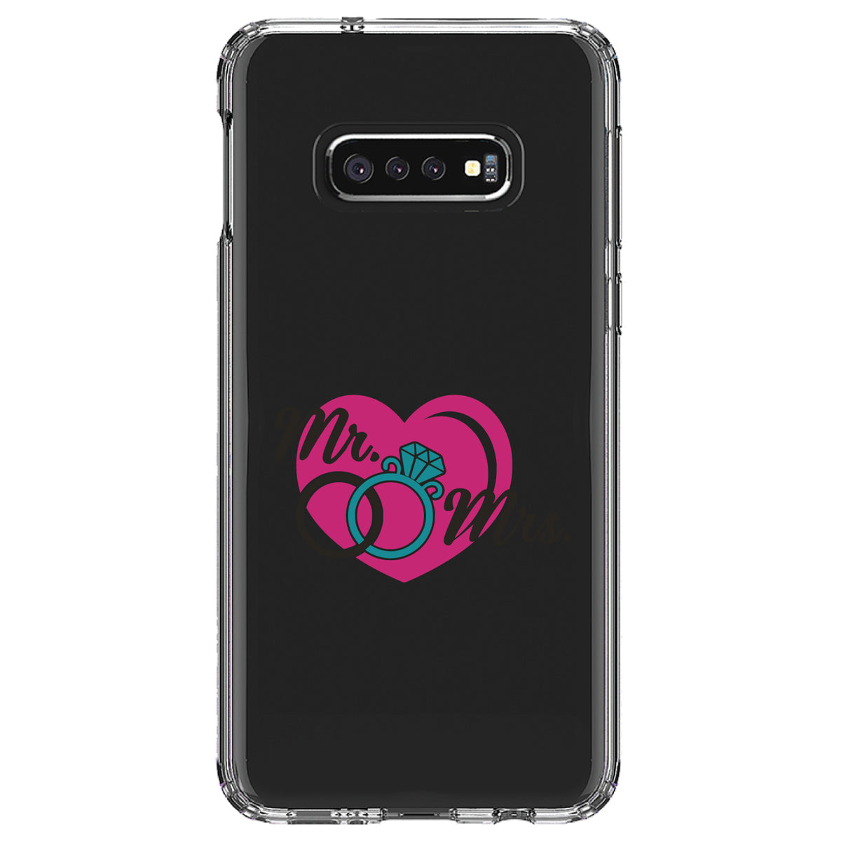 Mr. & Mrs. Wedding Rings Heart Clear Shockproof iPhone Case, view 18