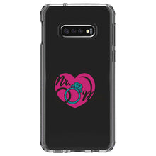 DistinctInk® Clear Shockproof Hybrid Case for Apple iPhone / Samsung Galaxy / Google Pixel - Mr. & Mrs. Wedding Rings Heart