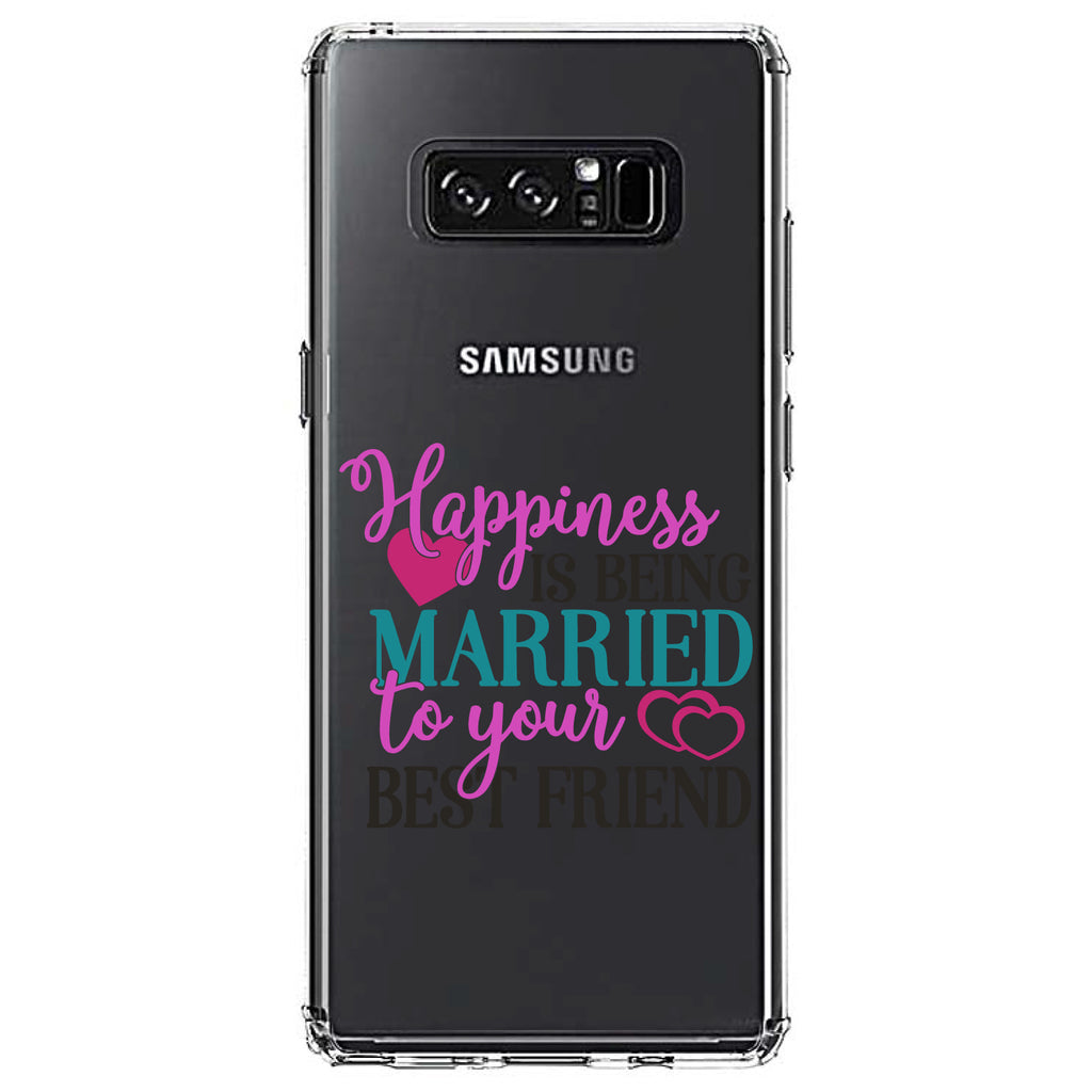Happiness Married to Your Best Friend Clear Shockproof iPhone Case, view 12