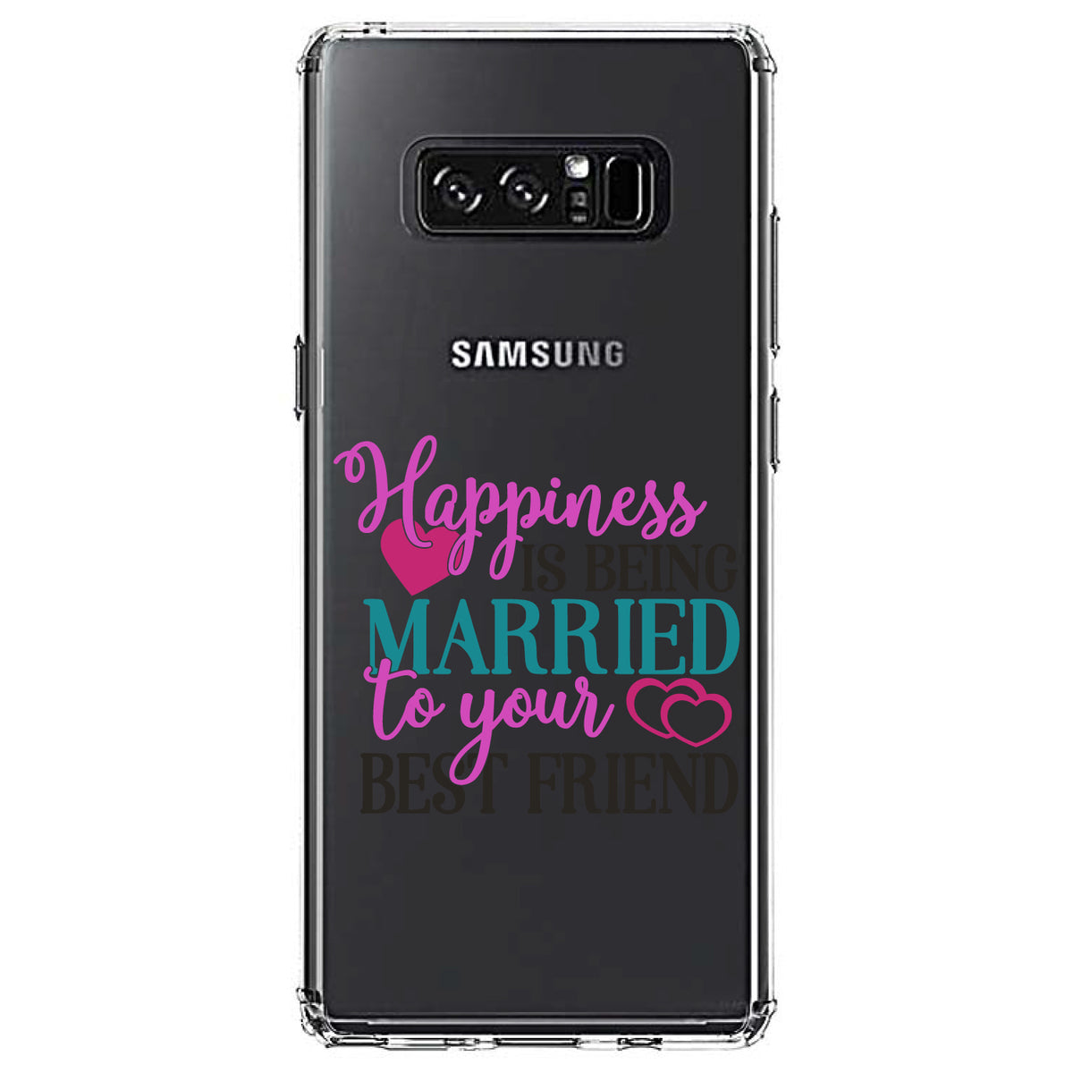Happiness Married to Your Best Friend Clear Shockproof iPhone Case, view 12