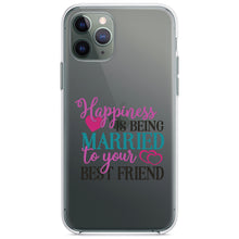 DistinctInk® Clear Shockproof Hybrid Case for Apple iPhone / Samsung Galaxy / Google Pixel - Happiness Married to Your Best Friend