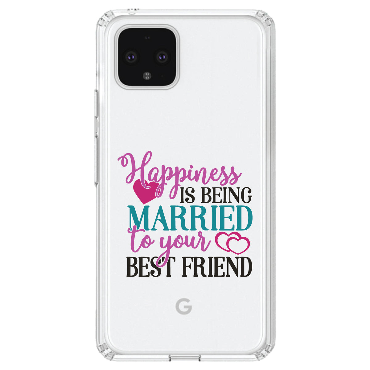 Happiness Married to Your Best Friend Clear Shockproof iPhone Case, view 24