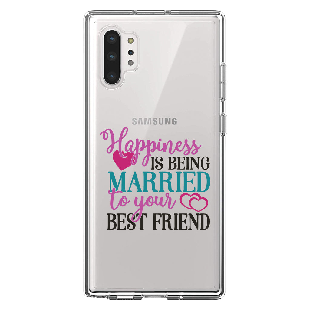 Happiness Married to Your Best Friend Clear Shockproof iPhone Case, view 10