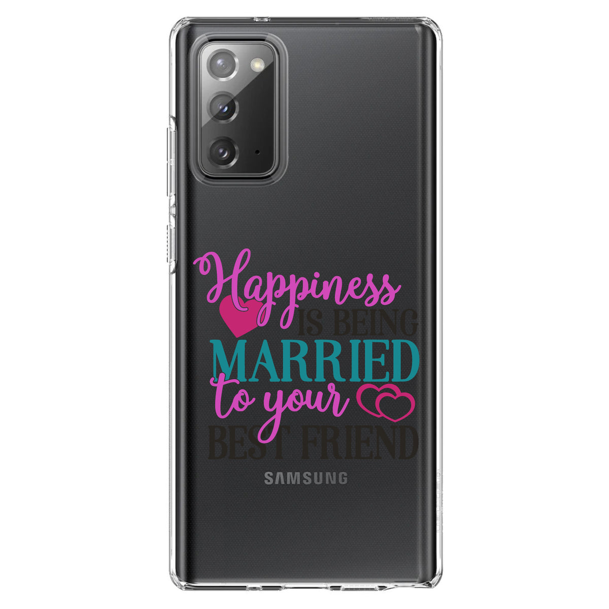 Happiness Married to Your Best Friend Clear Shockproof iPhone Case, view 7