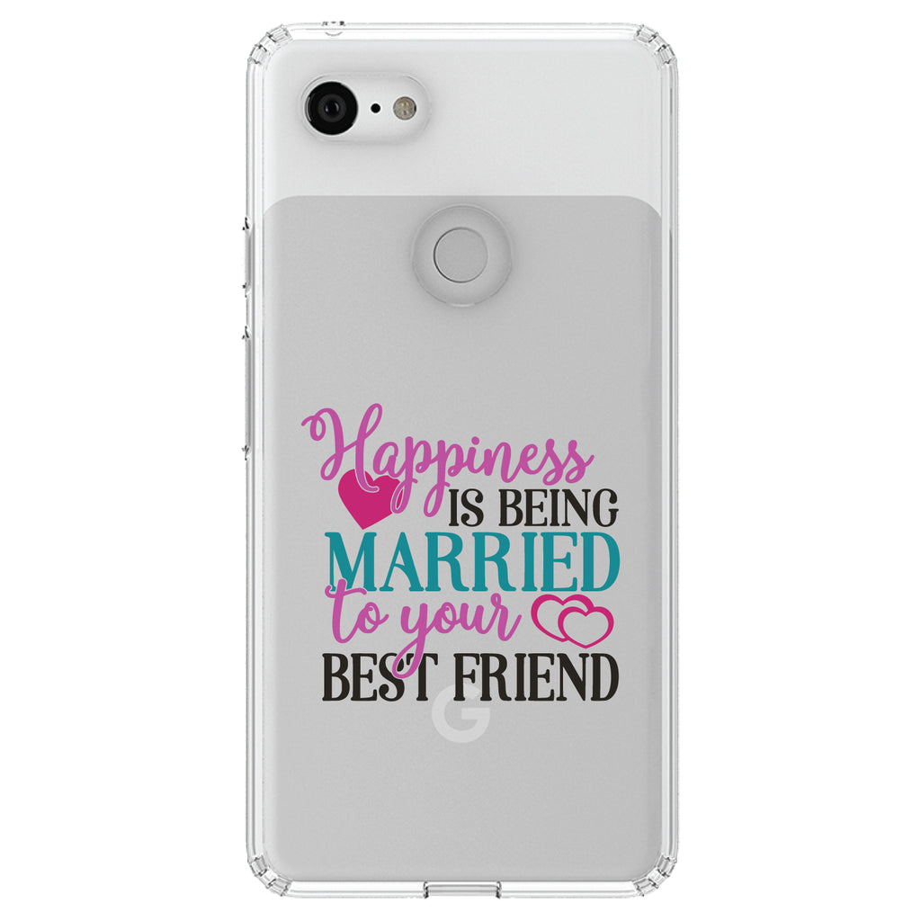 Happiness Married to Your Best Friend Clear Shockproof iPhone Case, view 22
