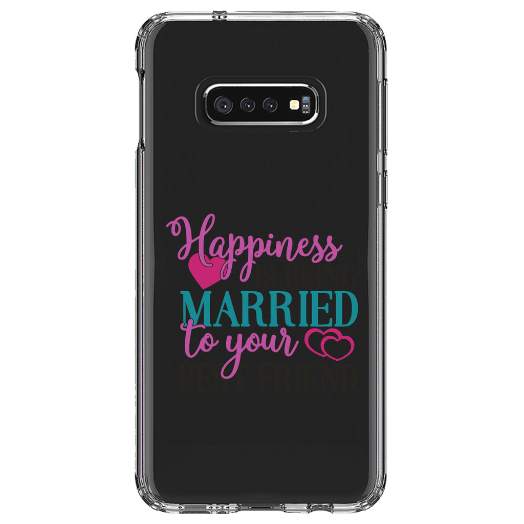 Happiness Married to Your Best Friend Clear Shockproof iPhone Case, view 18