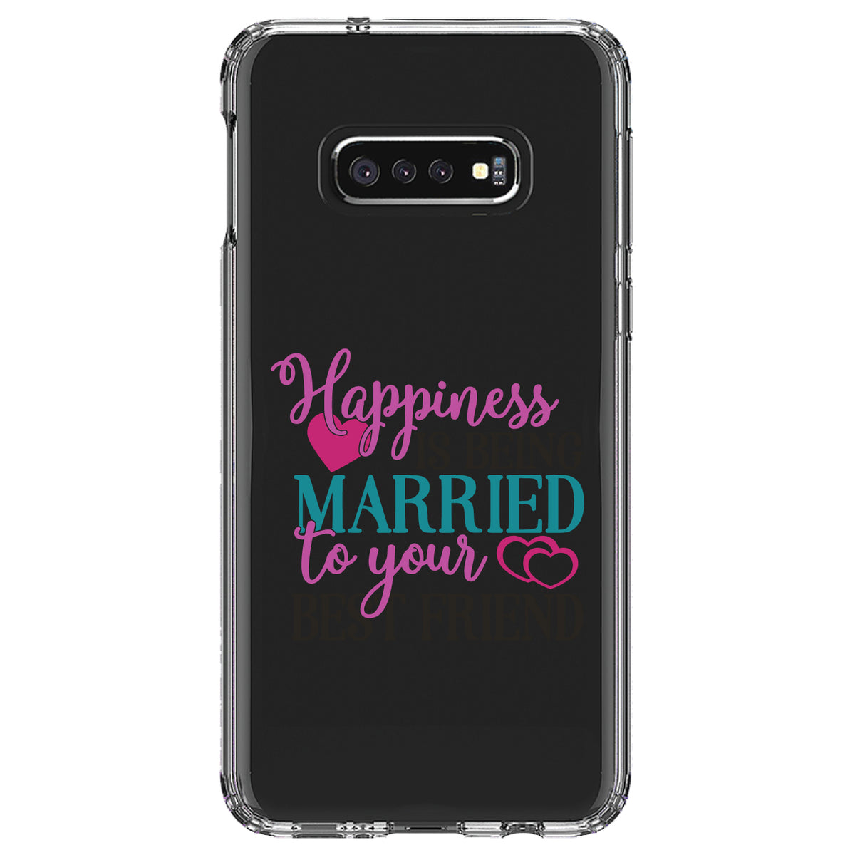 Happiness Married to Your Best Friend Clear Shockproof iPhone Case, view 18