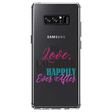 DistinctInk® Clear Shockproof Hybrid Case for Apple iPhone / Samsung Galaxy / Google Pixel - Love Laughter & Happily Ever After