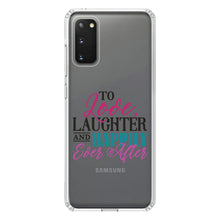 DistinctInk® Clear Shockproof Hybrid Case for Apple iPhone / Samsung Galaxy / Google Pixel - Love Laughter & Happily Ever After