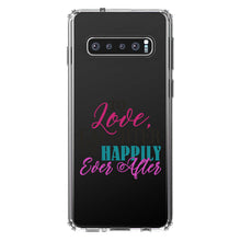 DistinctInk® Clear Shockproof Hybrid Case for Apple iPhone / Samsung Galaxy / Google Pixel - Love Laughter & Happily Ever After