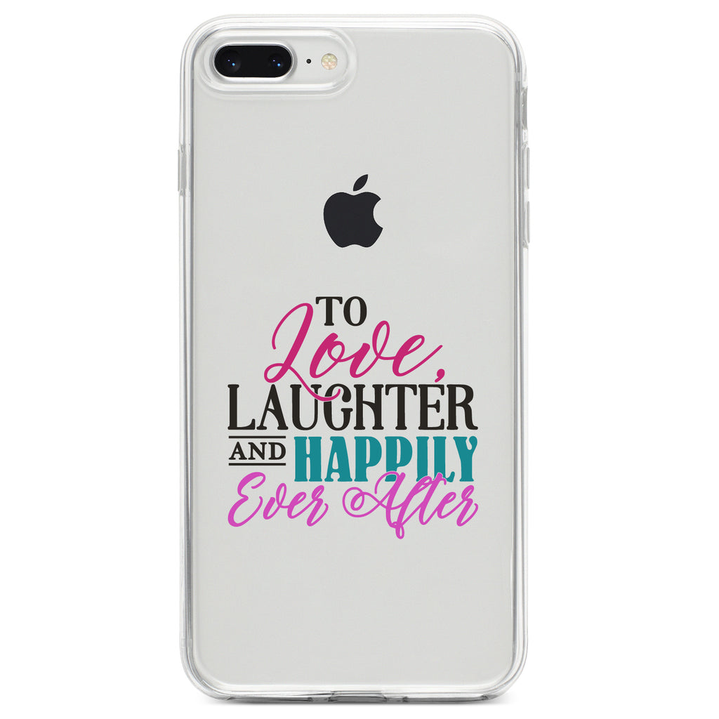 Love Laughter & Happily Ever After Clear Shockproof iPhone Case, view 6