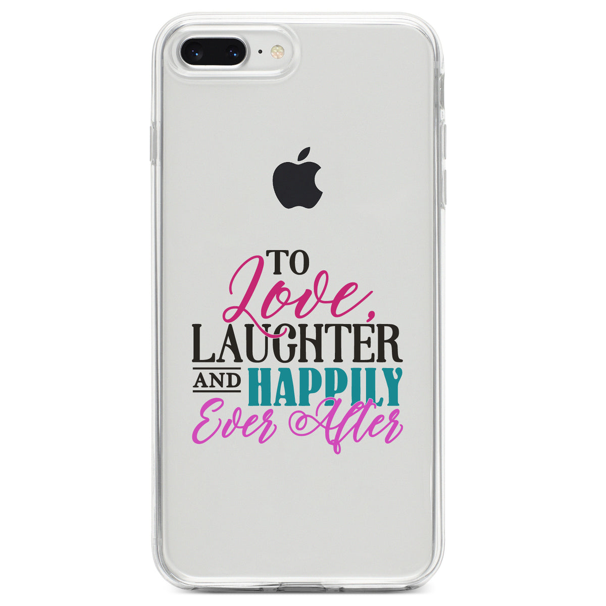 Love Laughter & Happily Ever After Clear Shockproof iPhone Case, view 6