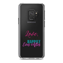 DistinctInk® Clear Shockproof Hybrid Case for Apple iPhone / Samsung Galaxy / Google Pixel - Love Laughter & Happily Ever After