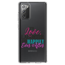 DistinctInk® Clear Shockproof Hybrid Case for Apple iPhone / Samsung Galaxy / Google Pixel - Love Laughter & Happily Ever After