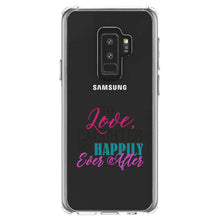 DistinctInk® Clear Shockproof Hybrid Case for Apple iPhone / Samsung Galaxy / Google Pixel - Love Laughter & Happily Ever After