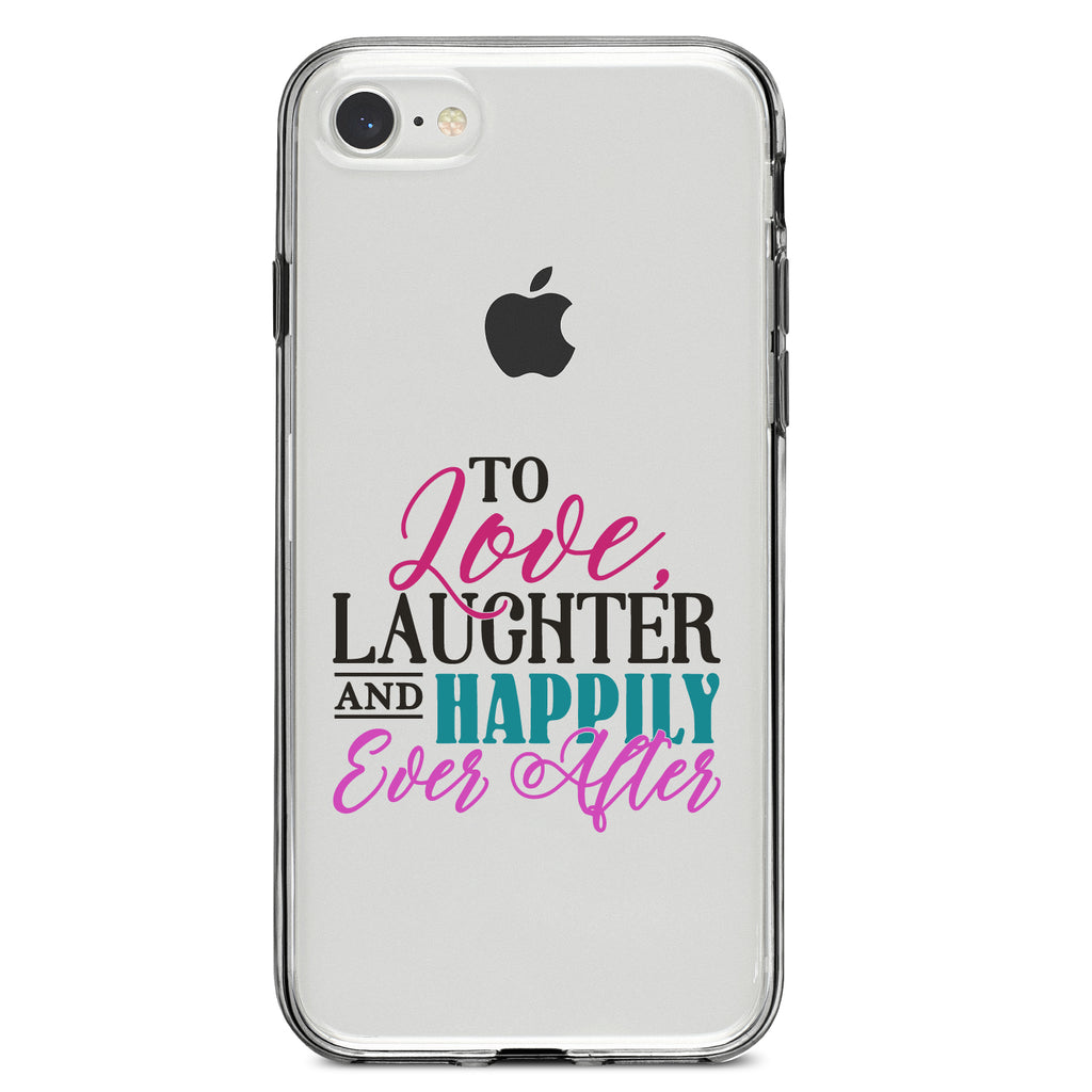 Love Laughter & Happily Ever After Clear Shockproof iPhone Case, view 5