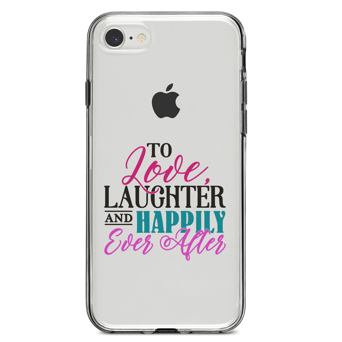 Love Laughter & Happily Ever After Clear Shockproof iPhone Case, view 5