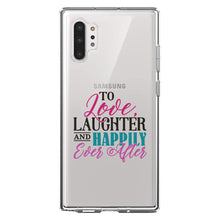 DistinctInk® Clear Shockproof Hybrid Case for Apple iPhone / Samsung Galaxy / Google Pixel - Love Laughter & Happily Ever After