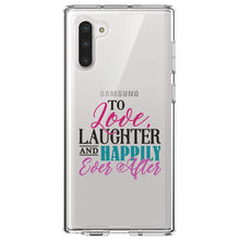 DistinctInk® Clear Shockproof Hybrid Case for Apple iPhone / Samsung Galaxy / Google Pixel - Love Laughter & Happily Ever After