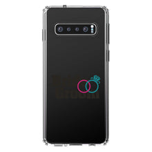 DistinctInk® Clear Shockproof Hybrid Case for Apple iPhone / Samsung Galaxy / Google Pixel - Bride & Groom Wedding Rings