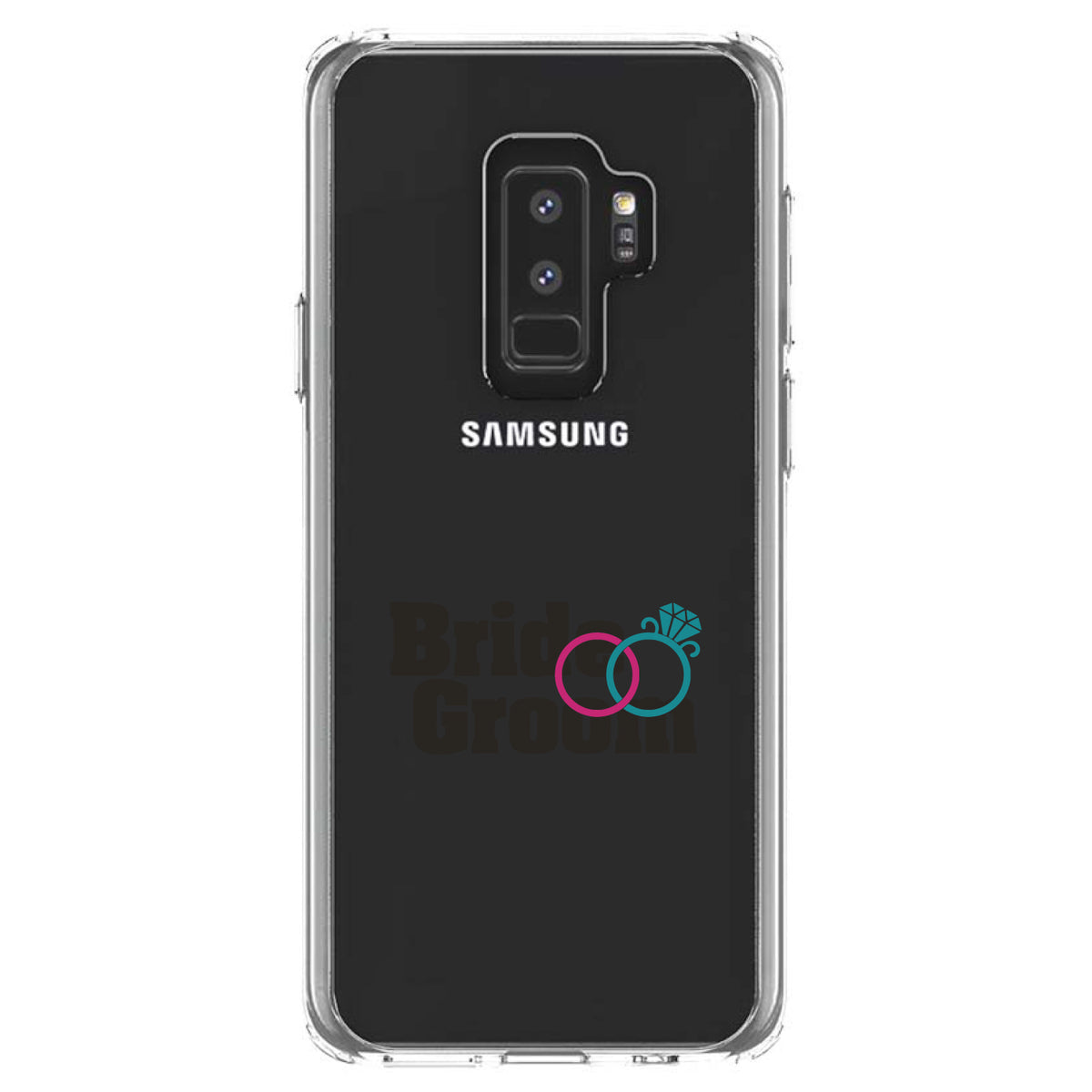 Bride & Groom Wedding Rings Clear Shockproof iPhone Case, view 20