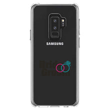 DistinctInk® Clear Shockproof Hybrid Case for Apple iPhone / Samsung Galaxy / Google Pixel - Bride & Groom Wedding Rings