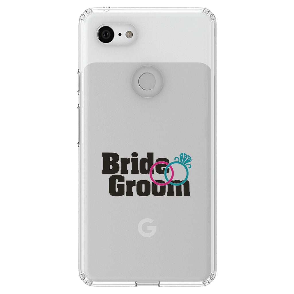 Bride & Groom Wedding Rings Clear Shockproof iPhone Case, view 21