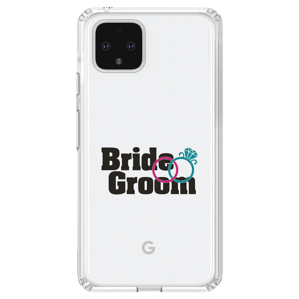 Bride & Groom Wedding Rings Clear Shockproof iPhone Case, view 23