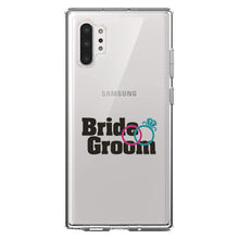 DistinctInk® Clear Shockproof Hybrid Case for Apple iPhone / Samsung Galaxy / Google Pixel - Bride & Groom Wedding Rings